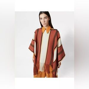 Tod’s Poncho in Cotton Multicolor One Size NEVER WORN